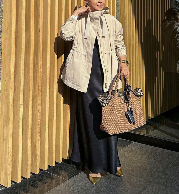 NOLLEY'S「ウォッシャブルサテンナロースカート」|フレア|