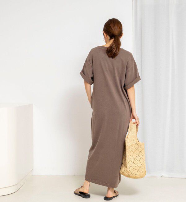 NOLLEY'S「ウォッシャブルピグメント加工カットソーマキシ丈ワンピース」|ワンピース|