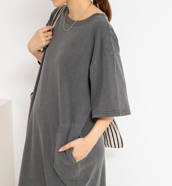 NOLLEY'S「ウォッシャブルピグメント加工カットソーマキシ丈ワンピース」|ワンピース|