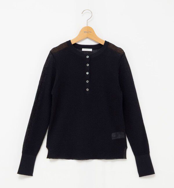 NOLLEY'S「《手洗い可能》ギマポリコットンワッフルヘンリーネックプルオーバー」|ニット・セーター|