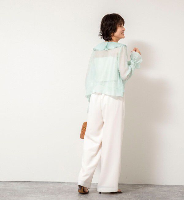 NOLLEY'S sophi「ウォッシャブルシアーラッフル羽織りブラウス」|シャツ・ブラウス|