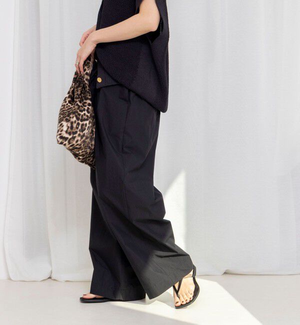 NOLLEY'S「【一部WEB限定サイズ】ウォッシャブル撥水ワイドラップパンツ」|その他|ブラック