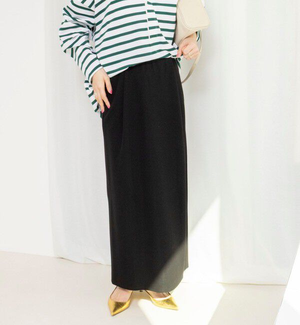 NOLLEY'S「【WEB限定】ウォッシャブルソフトリブスマートスカート」|タイト|ブラック