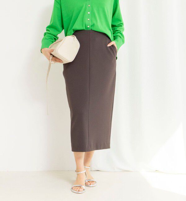 NOLLEY'S「ウォッシャブルニットジョーゼットタイトスカート」|タイト|