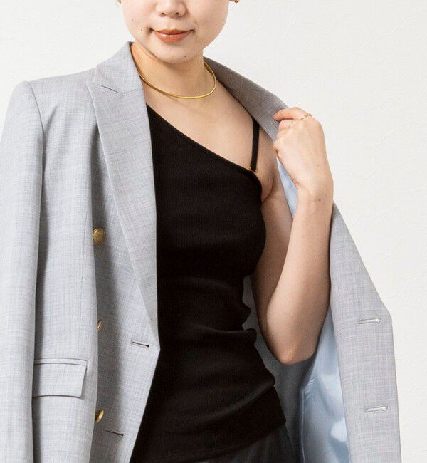 NOLLEY'S sophi「ウォッシャブルカップ付ワンショルタンクトップ」|タンクトップ|ブラック