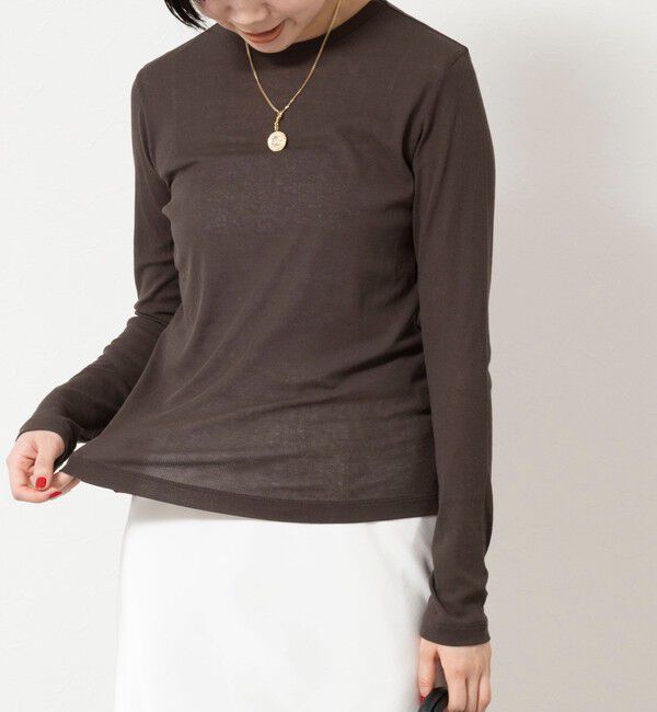 NOLLEY'S sophi「ウォッシャブルorganicコットンシアーテレコロンＴ」|Tシャツ・カットソー|ダークブラウン