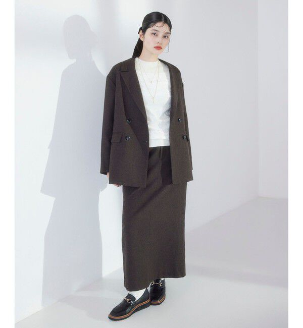 VIS「ヘリンボーンツイードベルテッドジャケット/セットアップ対応」|テーラードジャケット|