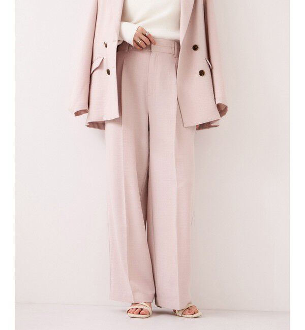 VIS「美easyリネンライクワイドパンツ/イージーケア・接触冷感・セットアップ対応」|チノ|