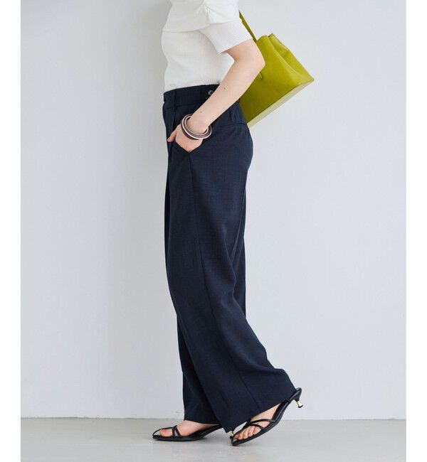 VIS「美easyリネンライクワイドパンツ/イージーケア・接触冷感・セットアップ対応」|チノ|