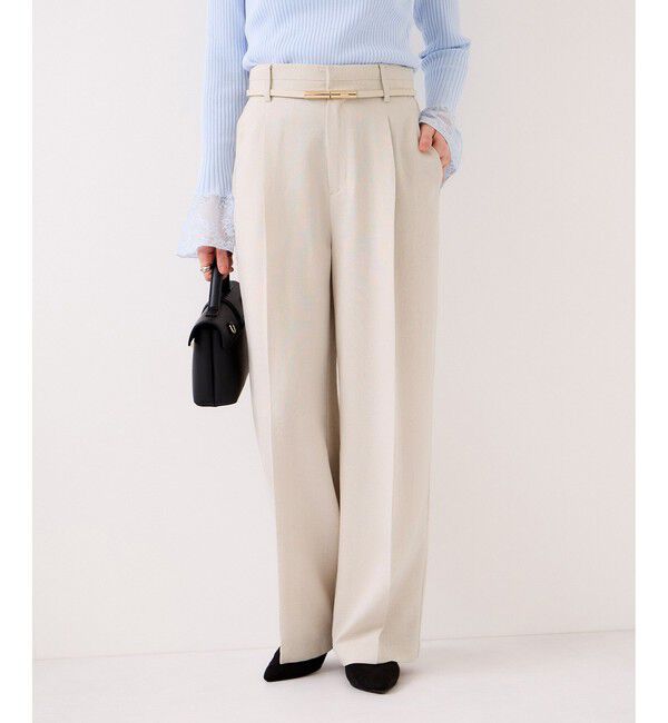 VIS「美easyリネンライクワイドパンツ/イージーケア・接触冷感・セットアップ対応」|チノ|