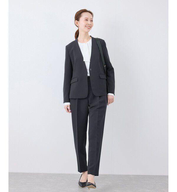 Rope&rsquo;Picnic「【360&deg;ウルトラストレッチ】UVカット・花粉ガード/ノーラペルジャケット/セットアップ対応」|ノーカラージャケット|