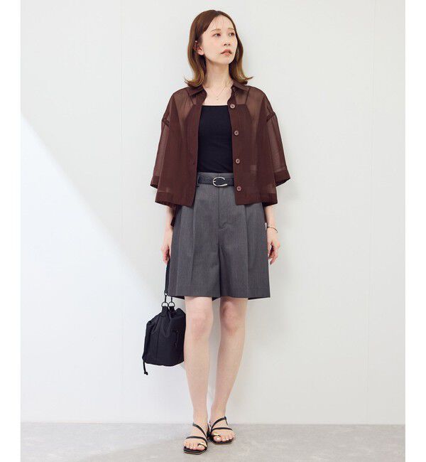 Rope&rsquo;Picnic「【接触冷感】ハーフスリーブシアーシャツ」|シャツ・ブラウス|