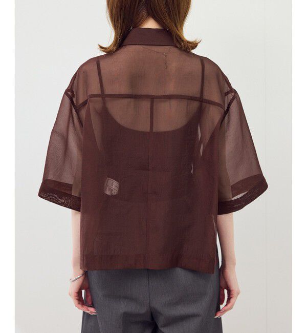 Rope&rsquo;Picnic「【接触冷感】ハーフスリーブシアーシャツ」|シャツ・ブラウス|