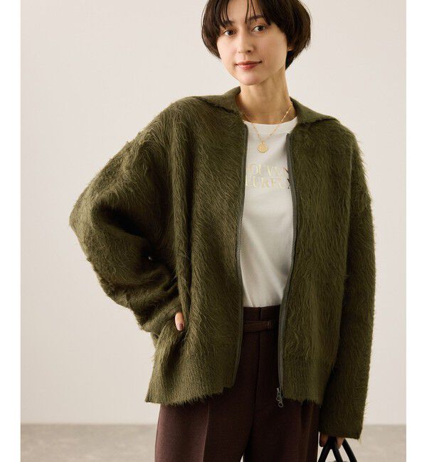 Rope&rsquo;Picnic「【WEB限定】Wジップシャギーニットブルゾン」|ブルゾン・スタジャン|