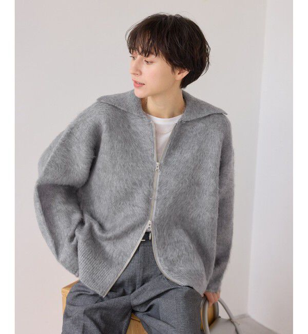 Rope&rsquo;Picnic「【WEB限定】Wジップシャギーニットブルゾン」|ブルゾン・スタジャン|