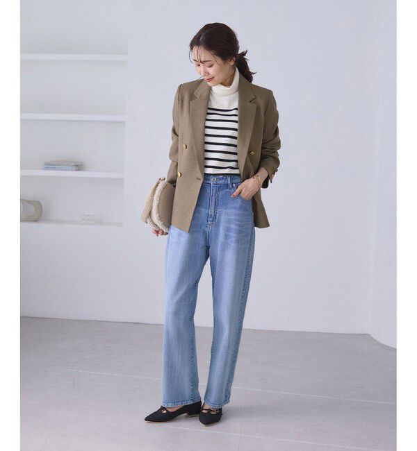 Rope&rsquo;Picnic「レディハンサムシリーズ ウールライク金ボタンジャケット(総裏地)/セットアップ対応」|テーラードジャケット|