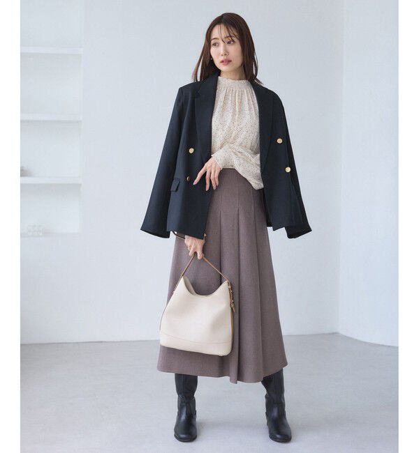 Rope&rsquo;Picnic「レディハンサムシリーズ ウールライク金ボタンジャケット(総裏地)/セットアップ対応」|テーラードジャケット|