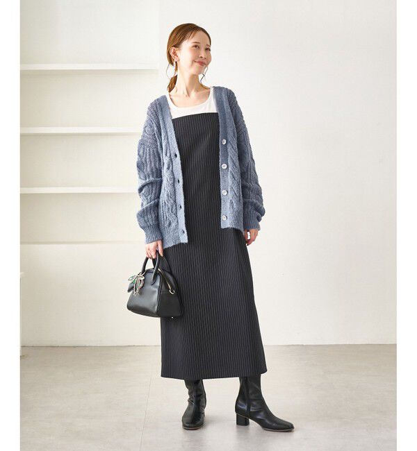 Rope&rsquo;Picnic「ゆるケーブル編みVネックニットカーディガン」|カーディガン|