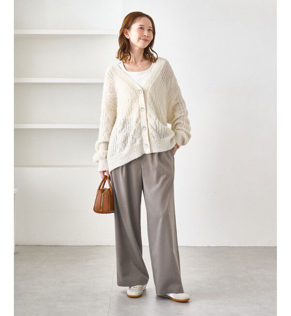 Rope&rsquo;Picnic「ゆるケーブル編みVネックニットカーディガン」|カーディガン|