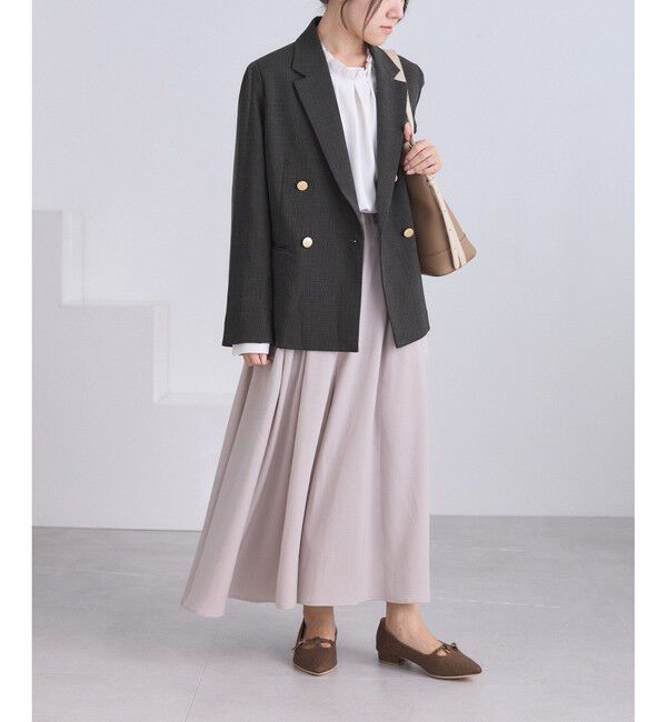 Rope&rsquo;Picnic「【低身長・小柄さんサイズ】レディハンサムシリーズ ウールライク金ボタンジャケット(総裏地)」|テーラードジャケット|