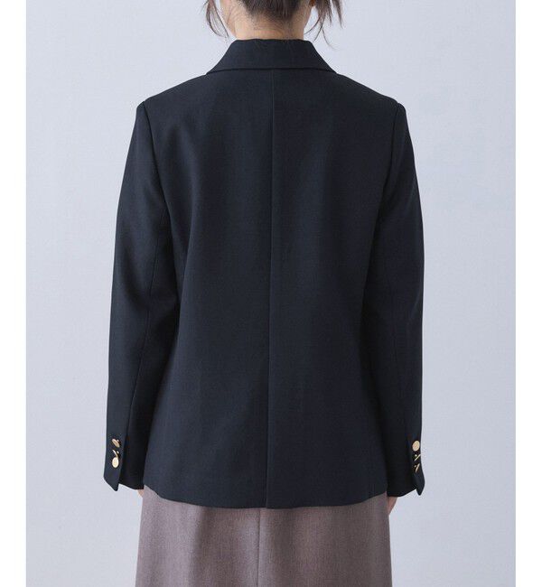 Rope&rsquo;Picnic「【低身長・小柄さんサイズ】レディハンサムシリーズ ウールライク金ボタンジャケット(総裏地)」|テーラードジャケット|