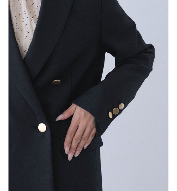 Rope&rsquo;Picnic「【低身長・小柄さんサイズ】レディハンサムシリーズ ウールライク金ボタンジャケット(総裏地)」|テーラードジャケット|