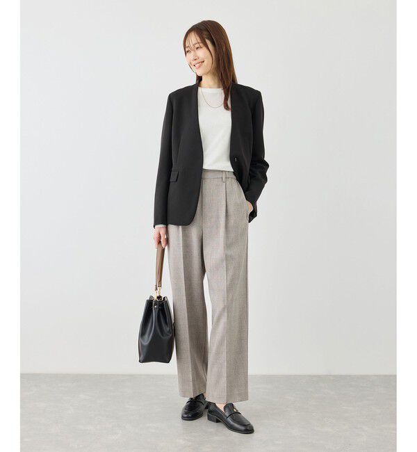 Rope&rsquo;Picnic「360&deg;ウルトラストレッチ ノーカラージャケット/UVカット・花粉ガード・入卒式・セットアップ対応」|ノーカラージャケット|