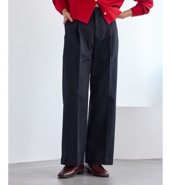 Rope&rsquo;Picnic「ウエストタックチノパンツ」|チノ|ネイビー(40)