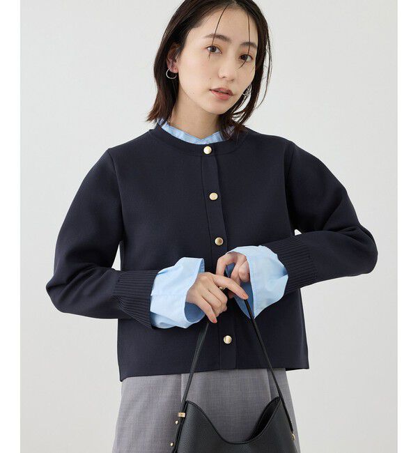 Rope&rsquo;Picnic「襟フリルドッキングカーディガン」|カーディガン|