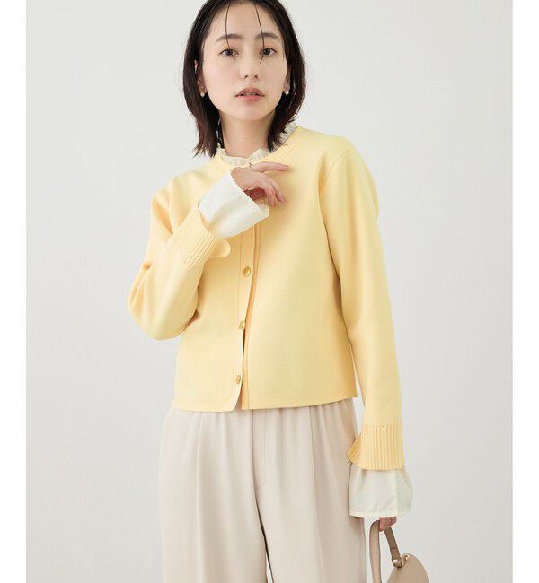 Rope&rsquo;Picnic「襟フリルドッキングカーディガン」|カーディガン|