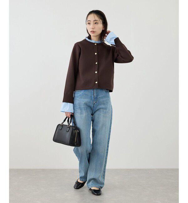 Rope&rsquo;Picnic「襟フリルドッキングカーディガン」|カーディガン|