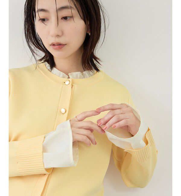 Rope&rsquo;Picnic「襟フリルドッキングカーディガン」|カーディガン|クリーム(83)