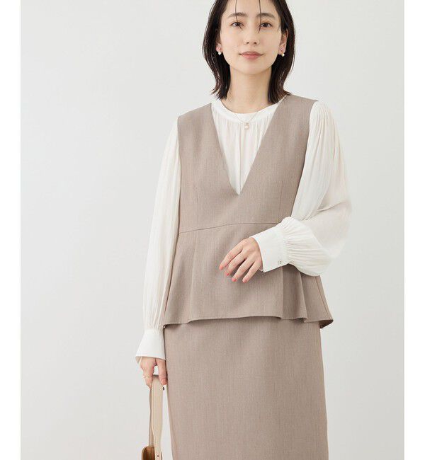 Rope&rsquo;Picnic「レイヤード風ペプラムジャンパースカート」|ワンピース|