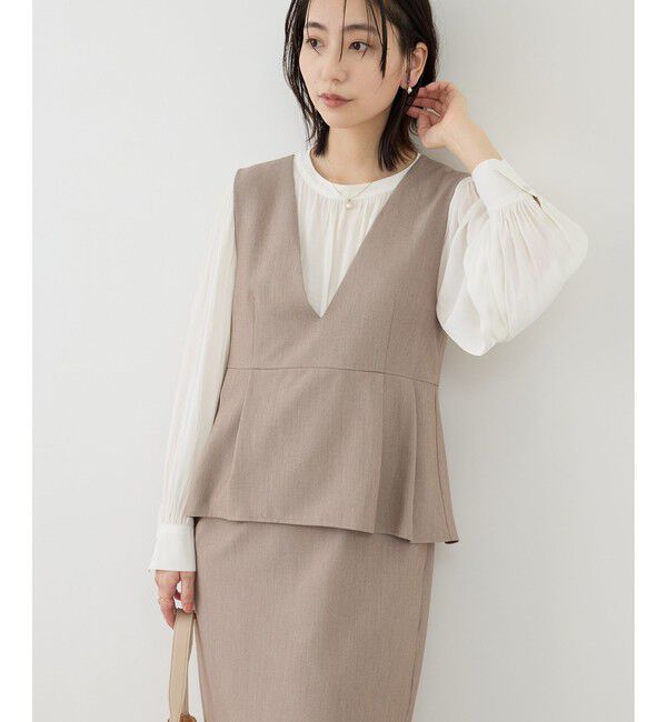 Rope&rsquo;Picnic「レイヤード風ペプラムジャンパースカート」|ワンピース|