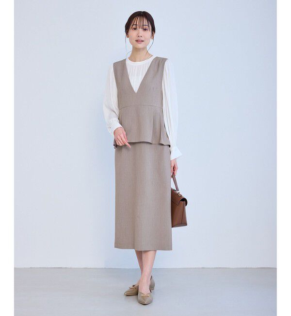 Rope&rsquo;Picnic「レイヤード風ペプラムジャンパースカート」|ワンピース|