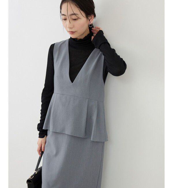 Rope&rsquo;Picnic「レイヤード風ペプラムジャンパースカート」|ワンピース|