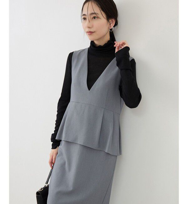 Rope&rsquo;Picnic「レイヤード風ペプラムジャンパースカート」|ワンピース|