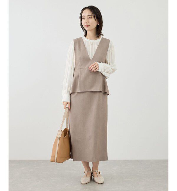 Rope&rsquo;Picnic「レイヤード風ペプラムジャンパースカート」|ワンピース|