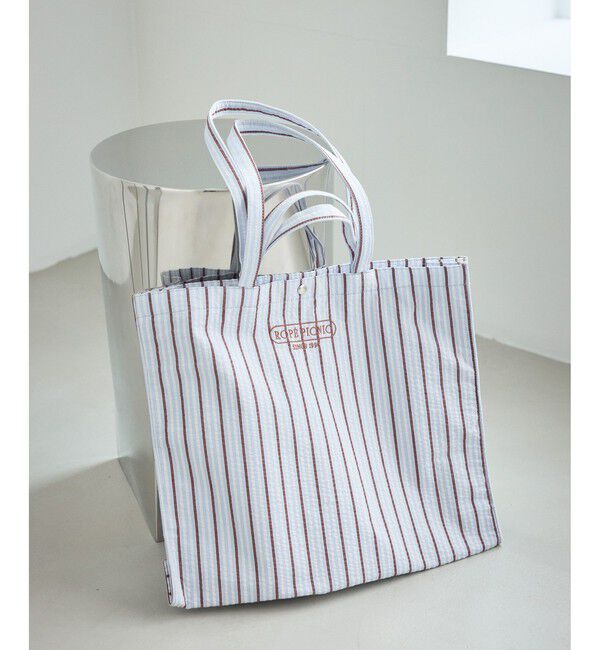 ROPE PICNIC PASSAGE「ストライプビッグトートバッグ/2WAY・A4対応」|トートバッグ|ブルー系(45)