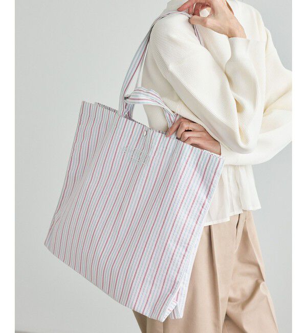 ROPE PICNIC PASSAGE「ストライプビッグトートバッグ/2WAY・A4対応」|トートバッグ|ピンク系(65)