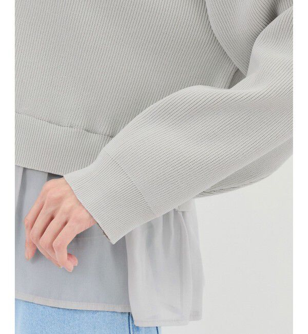 Rope&rsquo;Picnic「異素材ドッキングニットカーディガン/イージーケア」|カーディガン|