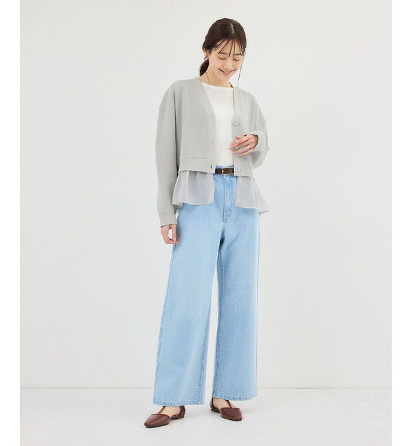 Rope&rsquo;Picnic「異素材ドッキングニットカーディガン/イージーケア」|カーディガン|