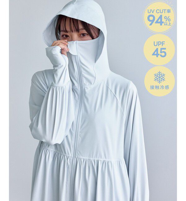 ROPE PICNIC PASSAGE「【WEB限定カラー】絶対焼けたくないUVパーカー/UVカット・接触冷感」|パーカー|ブルー系(46)