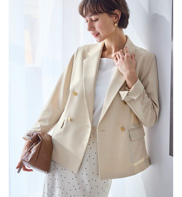 Rope&rsquo;Picnic「カナパ 金ボタンジャケット/セットアップ対応・UV・抗菌防臭・接触冷感」|テーラードジャケット|