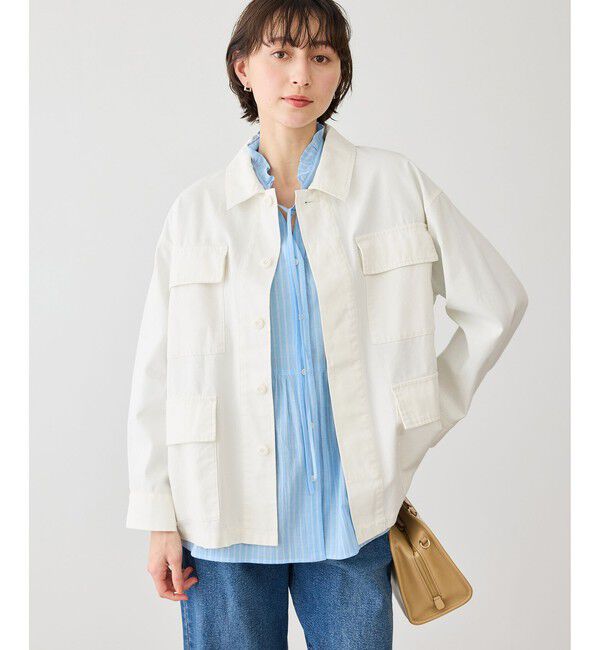 Rope&rsquo;Picnic「ミリタリーブルゾン」|ブルゾン・スタジャン|オフホワイト(15)