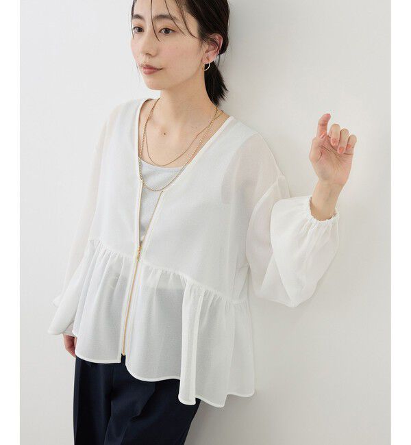 Rope&rsquo;Picnic「メッシュペプラムブルゾン」|ブルゾン・スタジャン|