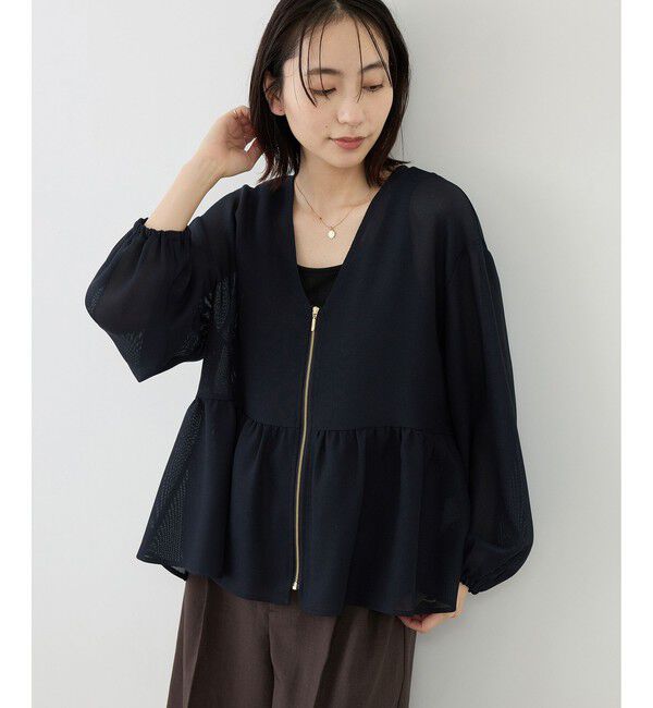 Rope&rsquo;Picnic「メッシュペプラムブルゾン」|ブルゾン・スタジャン|