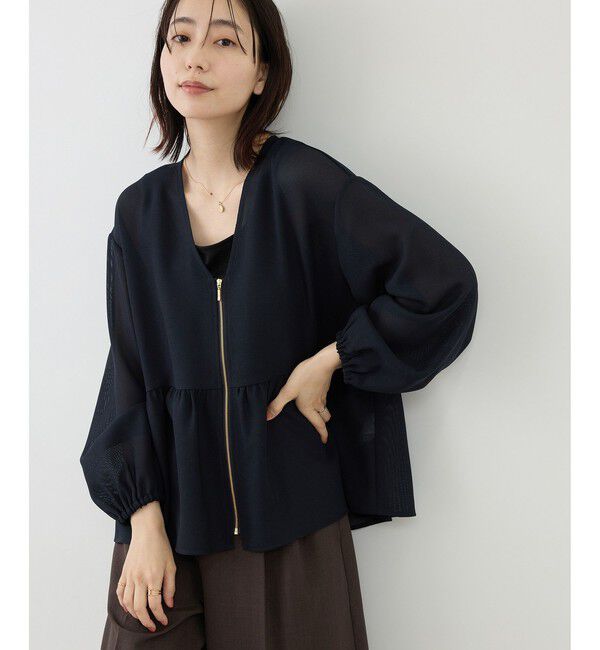 Rope&rsquo;Picnic「メッシュペプラムブルゾン」|ブルゾン・スタジャン|