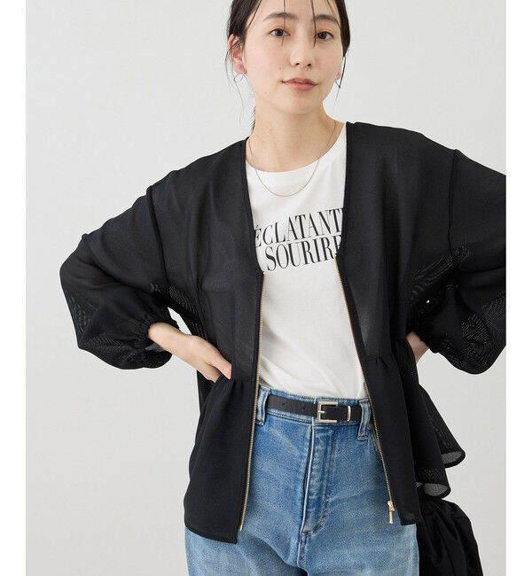 Rope&rsquo;Picnic「メッシュペプラムブルゾン」|ブルゾン・スタジャン|