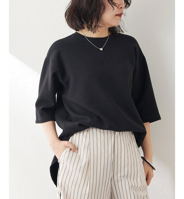  「Vガゼットハーフスリーブプルオーバー」|シャツ・ブラウス|ブラック